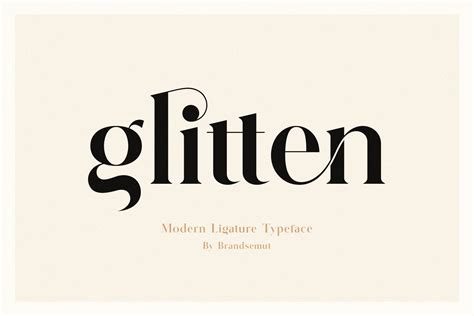 Glitten || Ligature Serif Font By BrandSemut | TheHungryJPEG