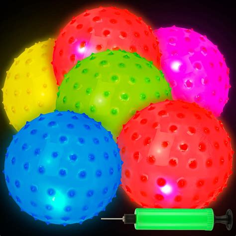 Retisee Pcs Sensory Balls Led Glow In The Dark Bouncy Knobby Balls