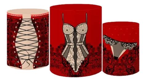 Trio De Capas Cilindro Tecido Sublimado Ch De Lingerie Mercadolivre