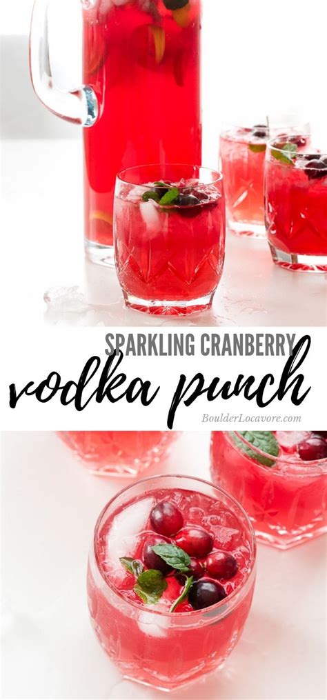 Sparkling Cranberry Vodka Punch Is A 4 Ingredient Punch Artofit