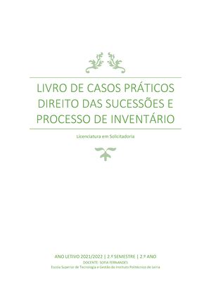 PDF Casos Práticos Resolvidos de Direito Das Sucessões WIAC Direito