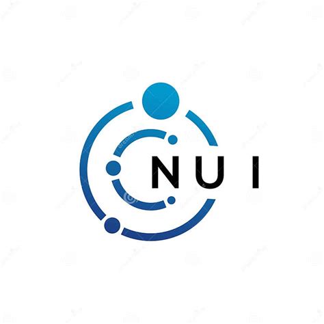nui letter technology logo design  white background nui creative