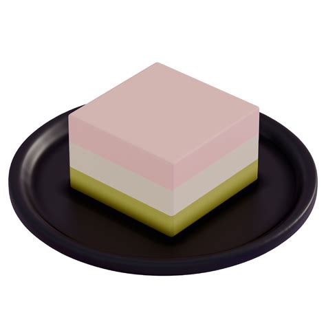 Japanese Dessert Colorful Hishi Mochi 3d Rendering On A Transparent