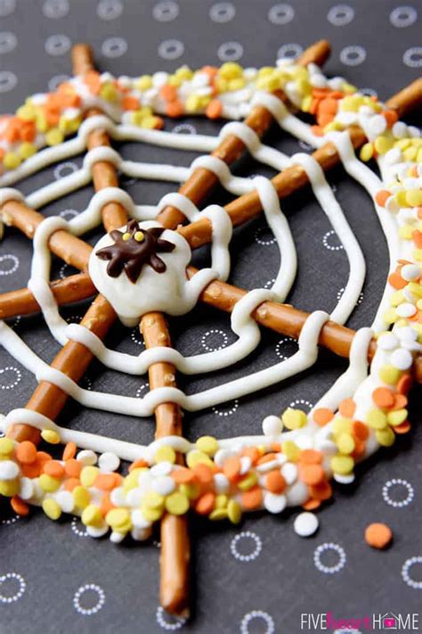 Pretzel Candy Spiderwebs For Halloween