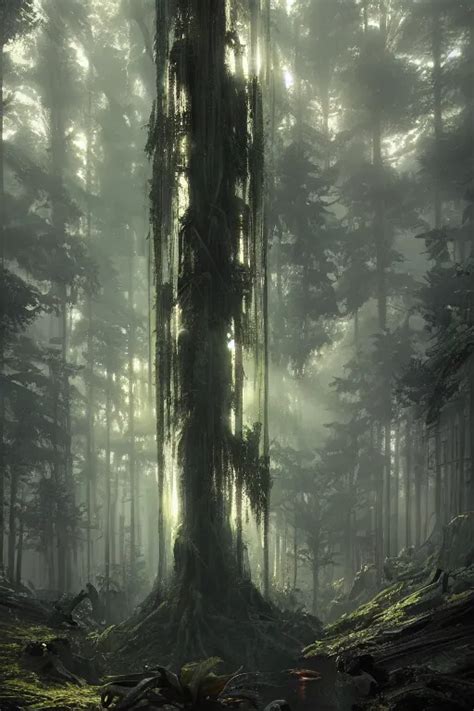 A Sci Fi Forest By Greg Rutkowski Sung Choi Mitchell Stable