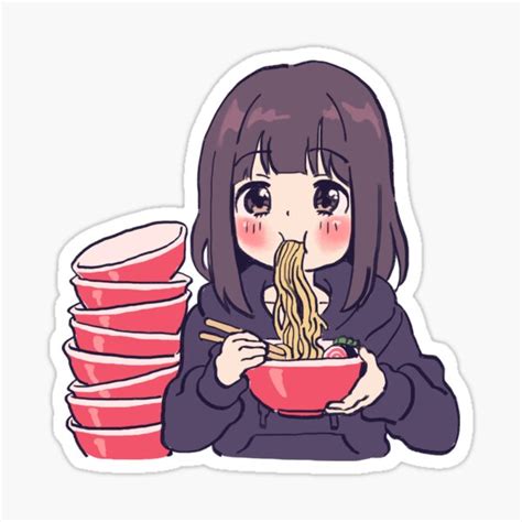 "I draw cute anime girl eating ramen / Menhera Shoujo Kurumi-chan ...