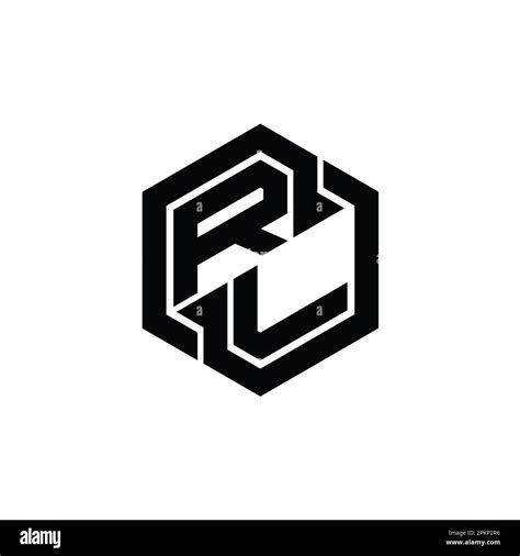 RL Logo monogram gaming with hexagon geometric shape design template ...