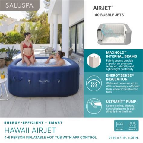 Bestway SaluSpa Hawaii Smart AirJet Inflatable Hot Tub With EnergySense Cover Piece Frys