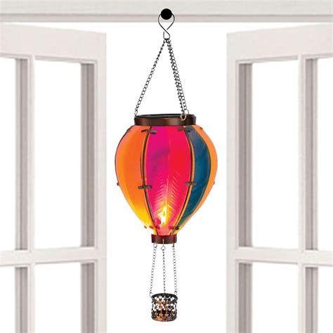 Hot Air Balloon Solar Lantern Outdoor Flickering Flame Hanging Solar Lamp Flame Effect Garden