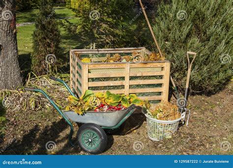 Image of Compost Bin in the Garden Stock Photo - Image of composting ...