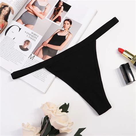 Dropshipping Hot Breathable Solid Color Sexy 100 Cotton G String Underwear Women Quick Dry Girl