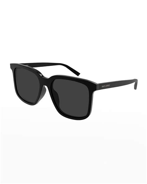 Saint Laurent Oversized Square Acetate Sunglasses 001 Shiny Black Editorialist