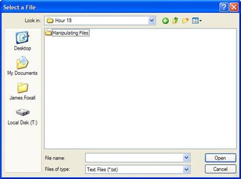 Using The Open File Dialog And Save File Dialog Controls Sams Teach Yourself Visual C 2005 In