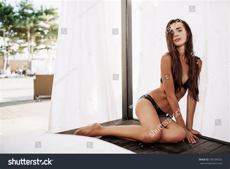 Bikini Model Beautiful Sexy Brunette Girl Stock Photo 700704532 Shutterstock