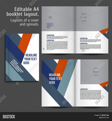 A4 Book Layout Design Template Vector & Photo | Bigstock