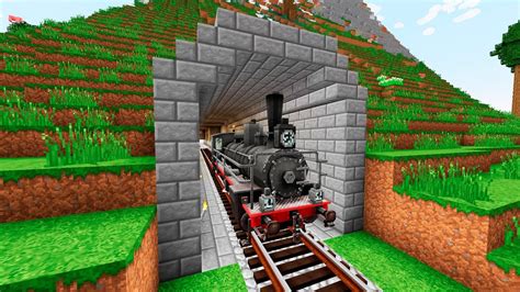 Minecraft Railway Tunnel Through The Mountain Eisenbahntunnel Durch