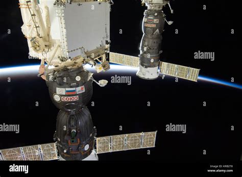 iss  soyuz tma   progress   stock photo alamy