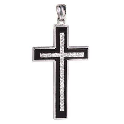 Серебряный крест с черным агатом без распятия 3-014kr купить недорого в ...