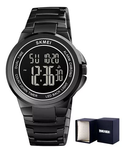 Reloj De Pulsera Skmei De Cuerpo Color Negro Digital Para