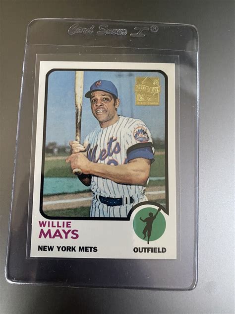 Willie Mays 1996 Topps Commemorative Reprint 1973 Card 305 EBay