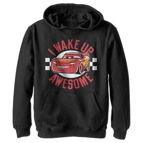 Boy's Cars Lightning Mcqueen Wake Up Awesome Pull Over Hoodie : Target