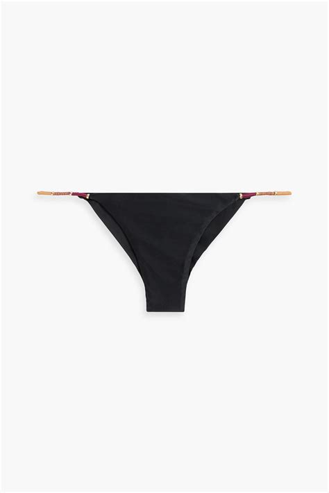 Vix Paula Hermanny Embellished Low Rise Bikini Briefs In Black Modesens