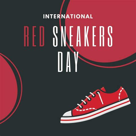 International Red Sneakers Day Poster Suitable For Social Media Post