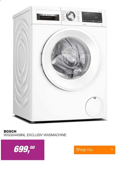 Bosch WGG04409NL Exclusiv Wasmachine Aanbieding Bij EP 1Folders Nl