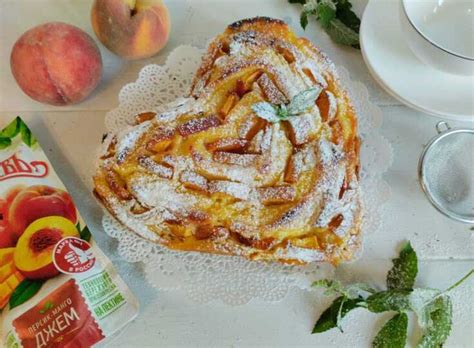 Пирог с персиками и с джемом #махеевъ - пошаговый рецепт с фото (1429 ...