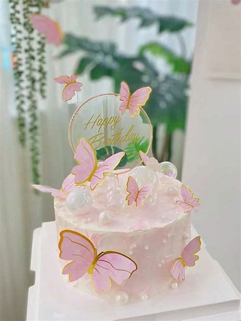 Butterfly Cake Decoration Topper Birthday Baking Trendy Insert Card