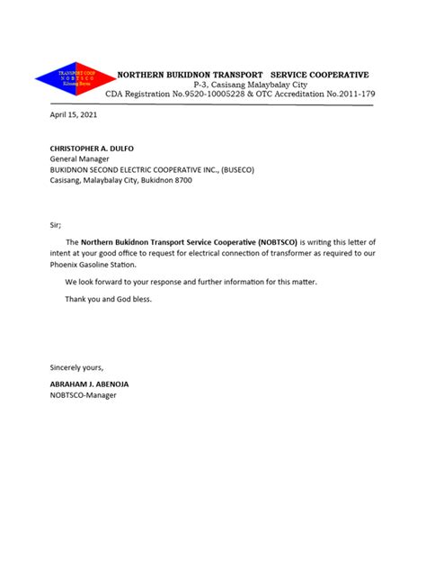 Letter Intent Pdf