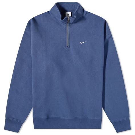 Nike Solo Swoosh Quarter Zip Midnight Navy And White End It