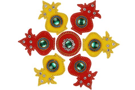 Buy Multicolor Kalash Acrylic Diwali Rangoli Stickers For Pooja Room