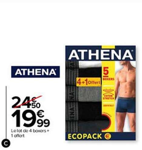 Promo Le Lot De Boxers Offert Athena Chez Carrefour Icatalogue Fr