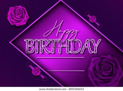 Purple Happy Birthday Card Design Happy Stock Illustration 2052106613
