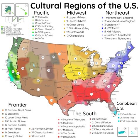 Cultural Regions Of The United States Map United States Map