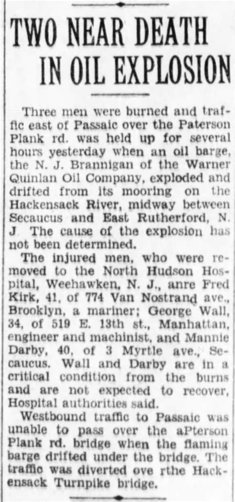 Oil Barge Explosion - Frederick Kirk Sr (1929) - Newspapers.com