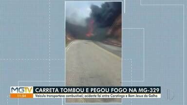 Mg Inter Tv Edi O Vales Mg Carreta Tomba E Pega Fogo Na Mg