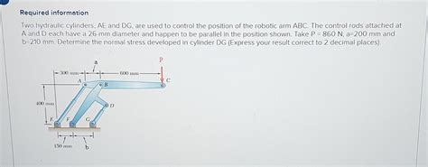 Solved Two Hydraulic Cylinders AE And DG Are Used To Chegg