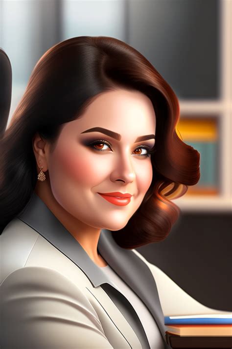 Lexica Brunette Woman 36 Years Old Brown Eyes Round Face Plump Lips Overweight Working