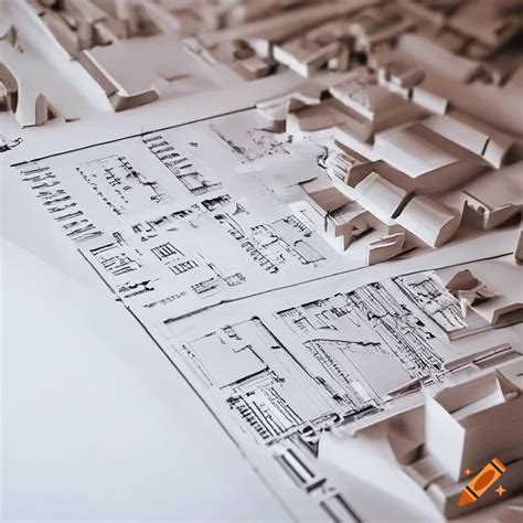 Village Plan Architecture Business Blueprint Model Birds Eye View