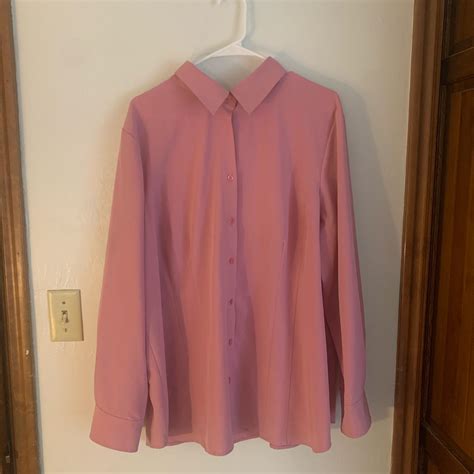 Lane Bryant Women S Pink Blouse Depop