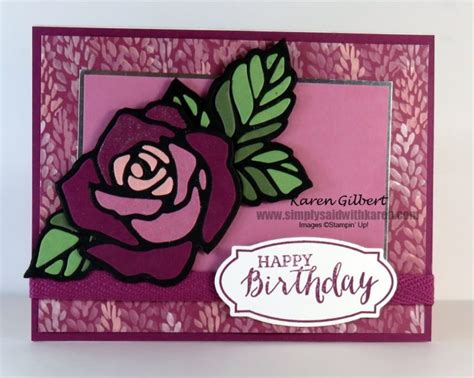 Rose Stained Glass Birthday Card