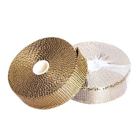 10m Titanium Gold Exhaust Wrap Auto Motor Exhaust Heat Shield Wrap Heat ...