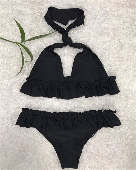 Amazon Women S Bikini Swimsuits Ruffle Floral Two Piece Bathing Suits Printed Halter Neck