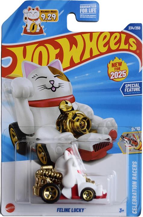 Amazon Hot Wheels Feline Lucky Celebration Racers Blanco Juguetes Y Juegos