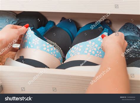 Woman Choosing Sexy Lace Lingerie Drawers Stock Photo Edit Now 1245846604