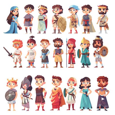 Premium Vector | A collage of characters from the cartoon characters