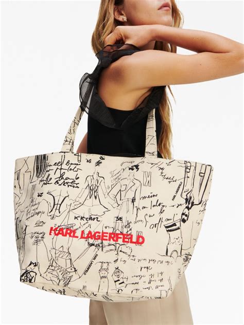 Karl Lagerfeld K Archive Canvas Shopping Tote Farfetch