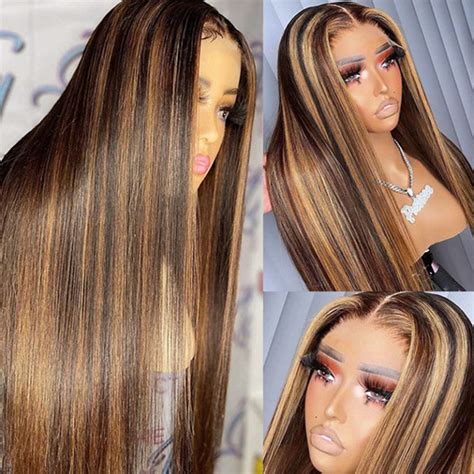 Honey Blonde Highlight Wig HD Lace Frontal Wig Recool Hair